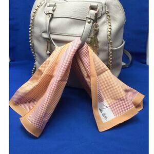 John Weitz Geometric Silk Scarf Peach and Mauve